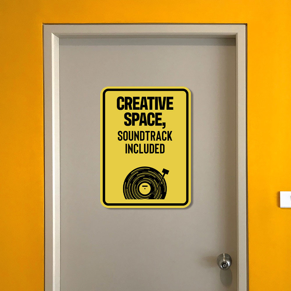 Portrait Round Plus Creative Space, Soundtrack Include Wall or Door Sign