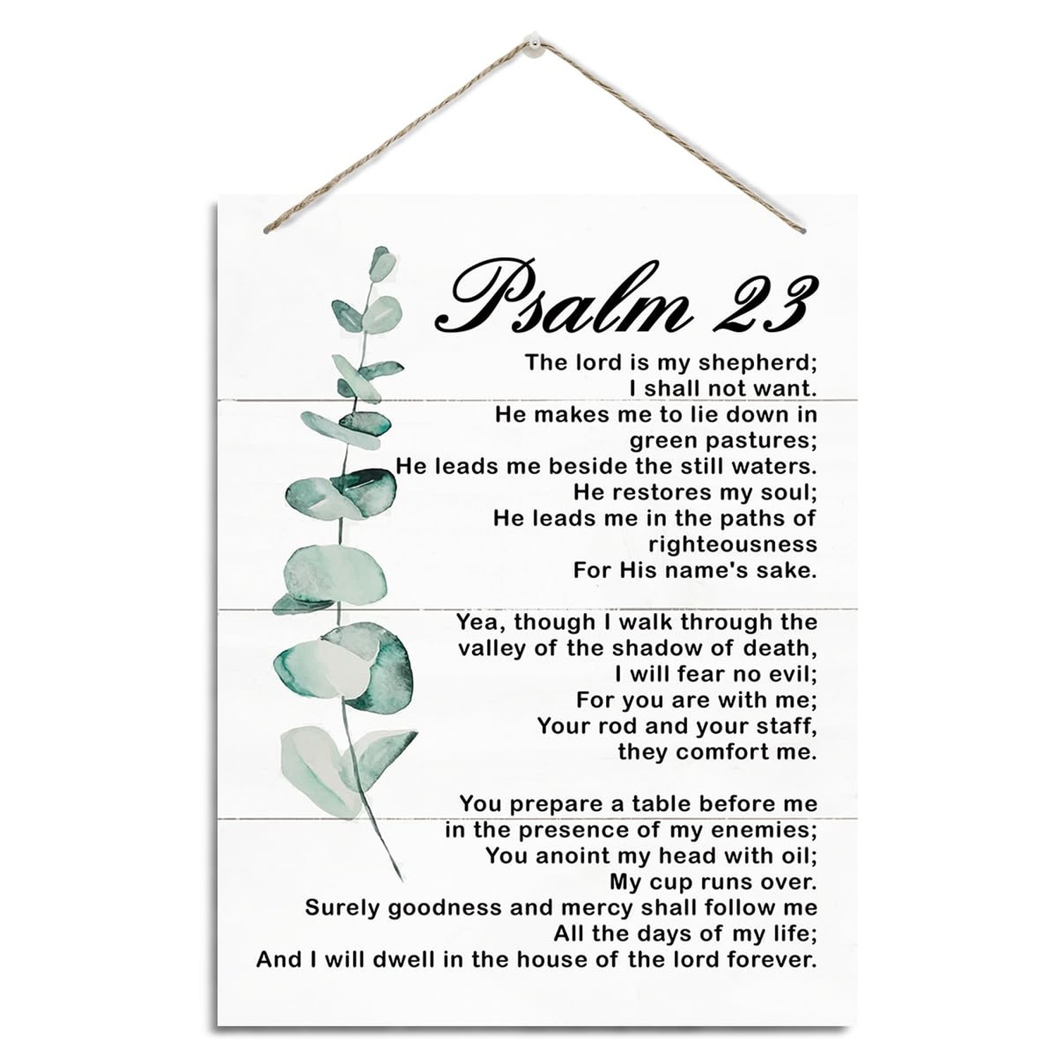 Rustic Hanging Wood Plaque – Psalm 23 Sign, Modern Farmhouse & Home Office De…