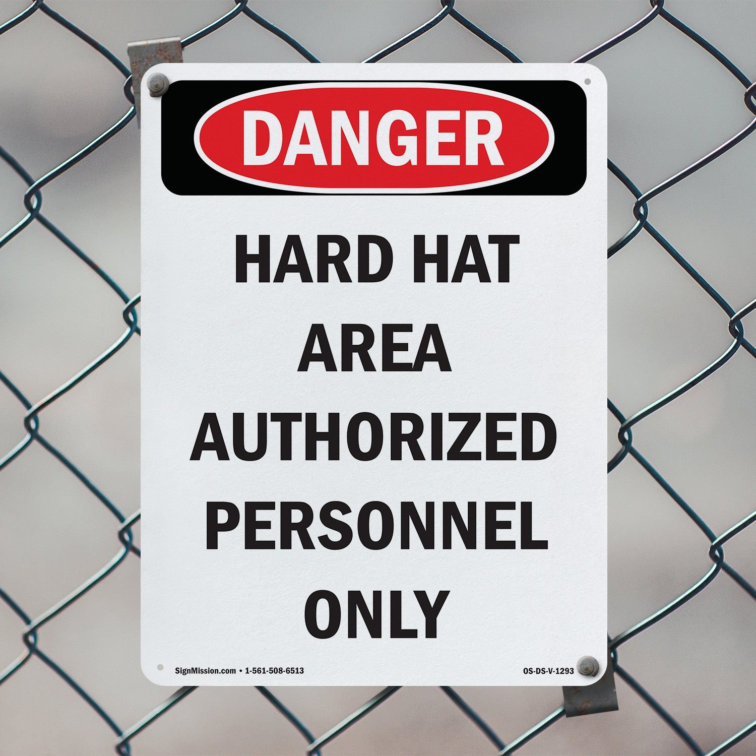 Portrait Hard Hat Area Authorized Personnel Only OSHA Danger Sign – 5 or 10 Pack