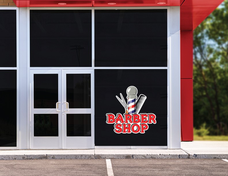 BARBER SHOP Concession Decal sign cart trailer stand sticker equipment