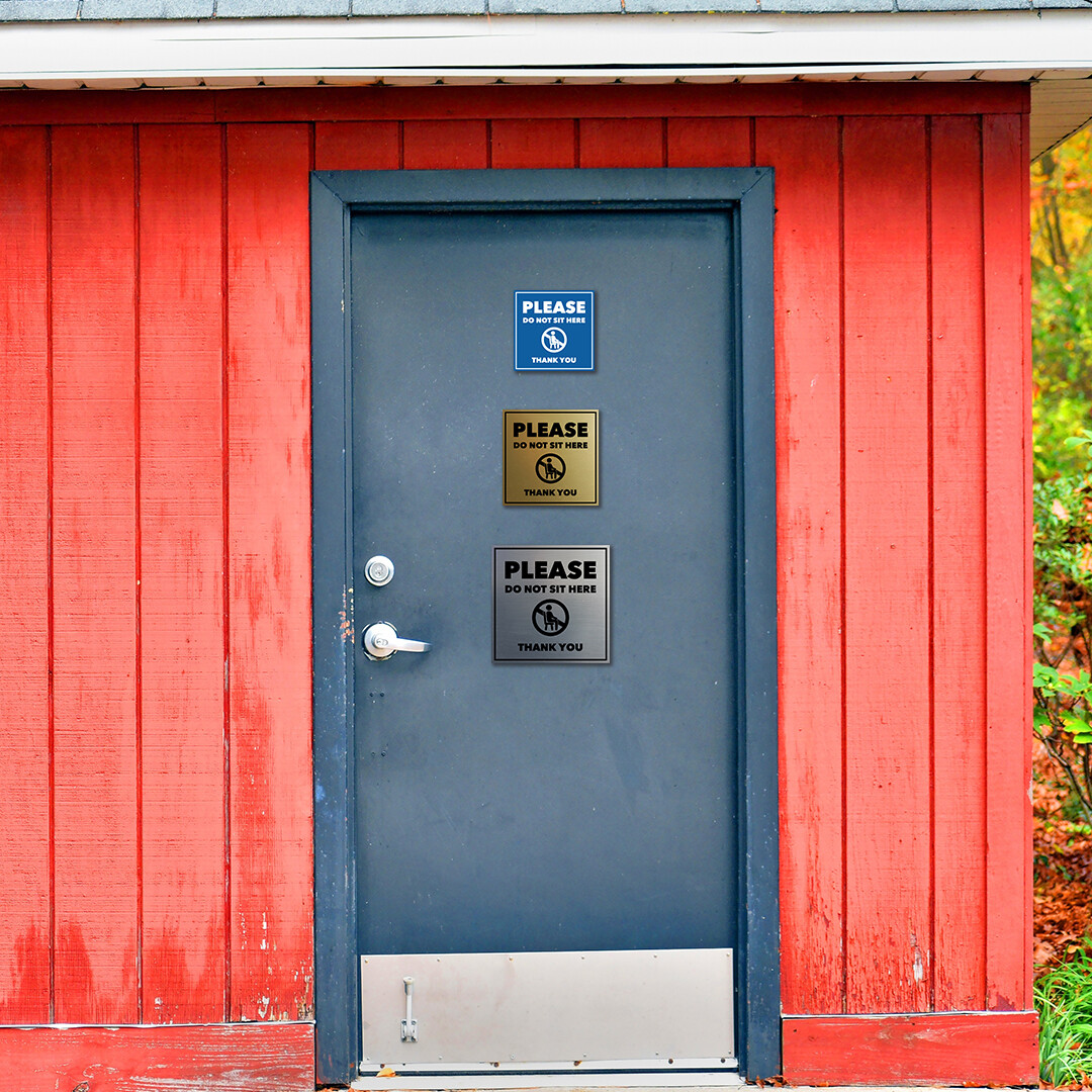 Signs ByLITA Square Please Do Not Sit Here Thank You Door or Wall Sign