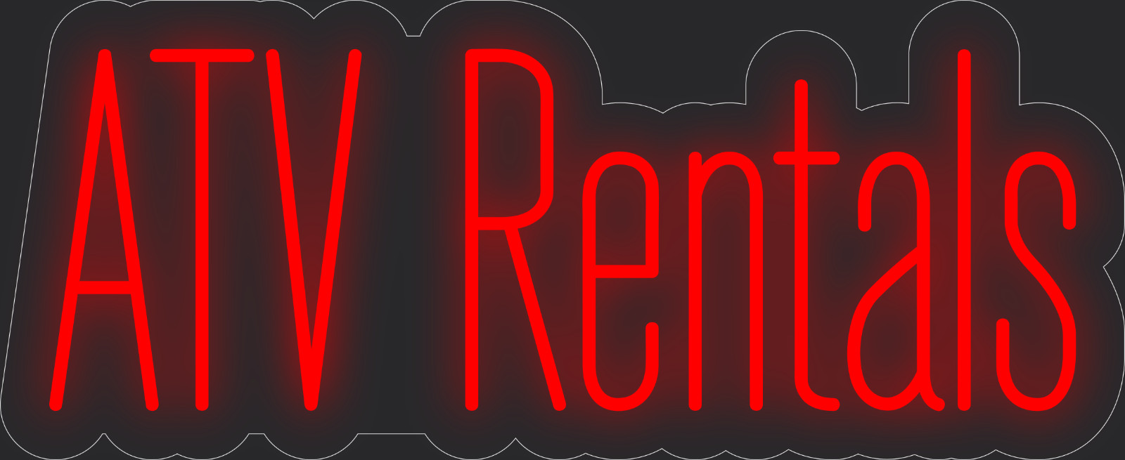 ATV rentals Neon LED Sign Business Wall Decor Lighted Store Sign 24 x 10 in.