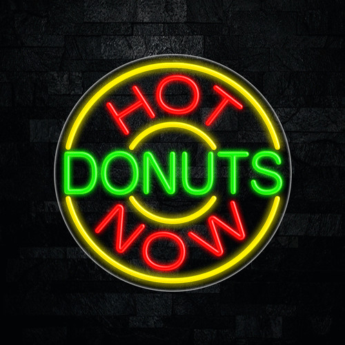 Hot Donuts LED Neon Sign 26″L x 26″H #31320