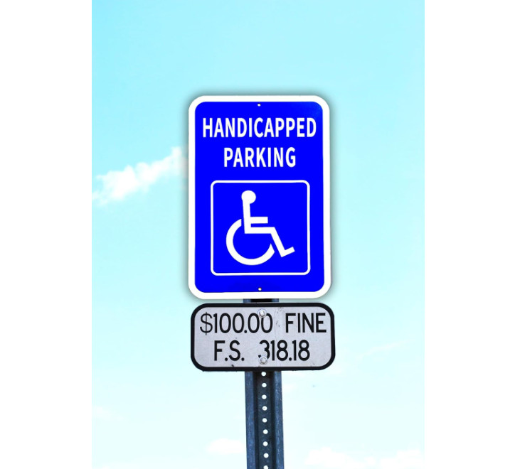 Handicap Parking Sign, Handicap Signs for Parking, Large 12 x 18 Inches .040 Alu