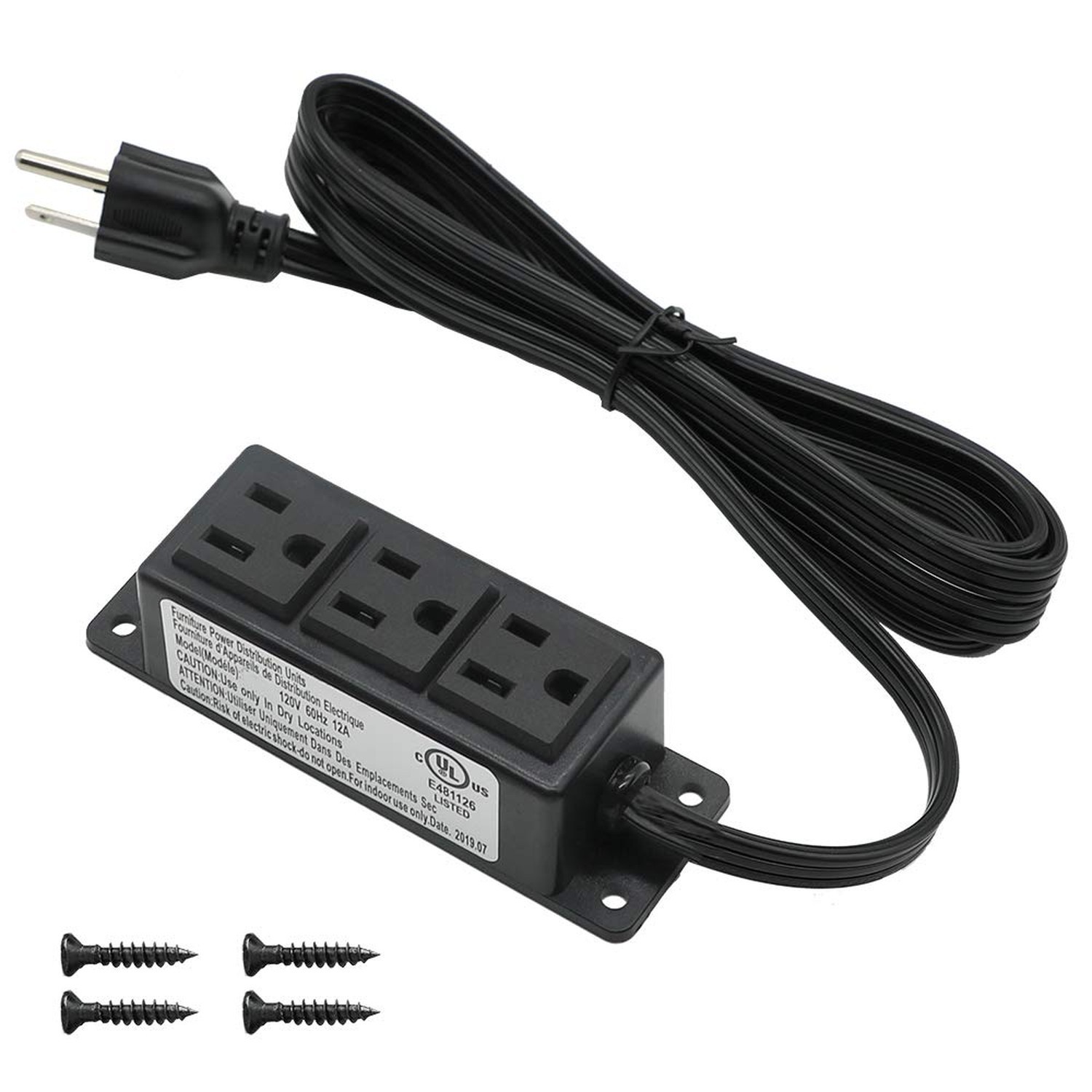 Surface Mounted Power Strip 3 AC Grounded Outlets Mountable Power Strip Socke…
