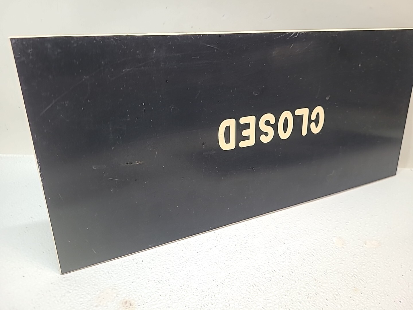 Set of Vintage OPEN / CLOSED White Letters On Black Double Sided 18″ x 8″