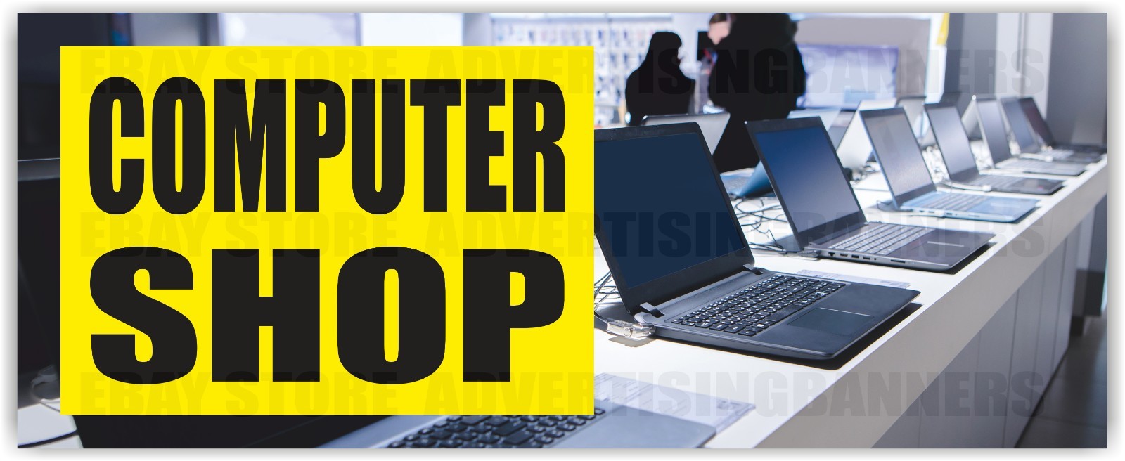 COMPUTER SHOP Advertising Banner Vinyl Mesh Sign Electronics Store Laptops Sale