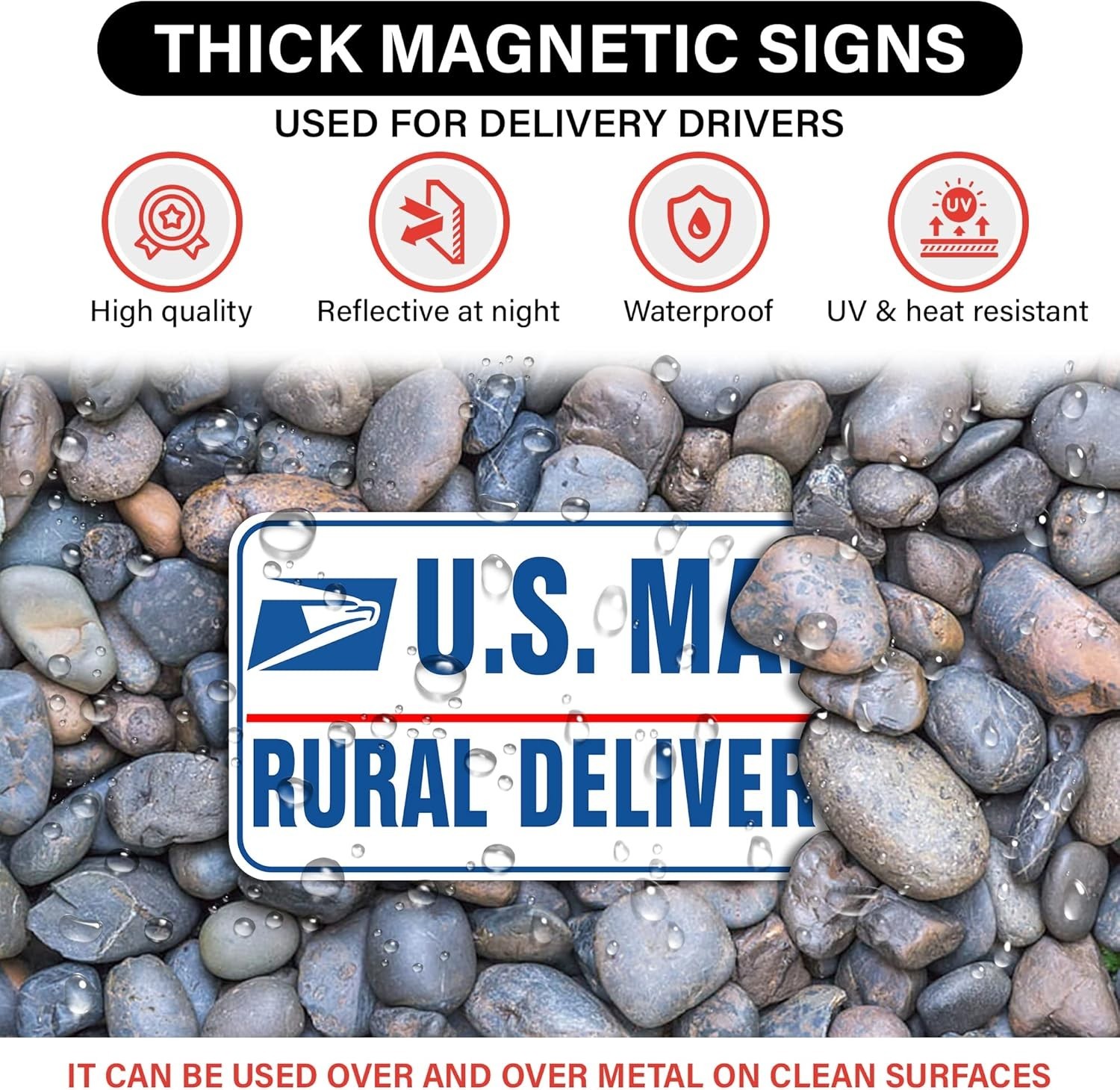 3 Pack Heavy Duty US Mail Delivery Driver Magnetic Signs Rural Carrier Car Truck
