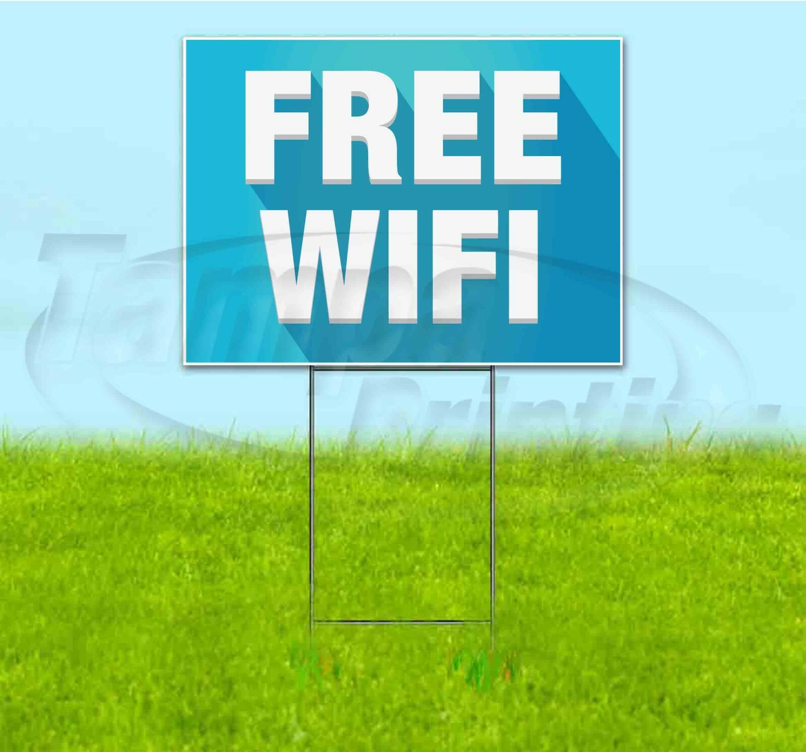 FREE WIFI 18×24 Yard Sign WITH STAKE Corrugated Bandit USA