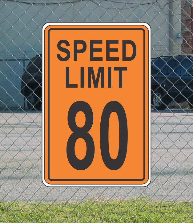Orange Speed Limit 80 Metal Sign for Street Road Highway Parking Lot 12″x18″ mph