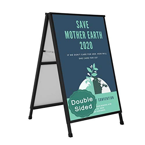 Heavy Duty A-Frame Sidewalk Sign 24×36, Portable Double-Sided Sandwich Board, Me