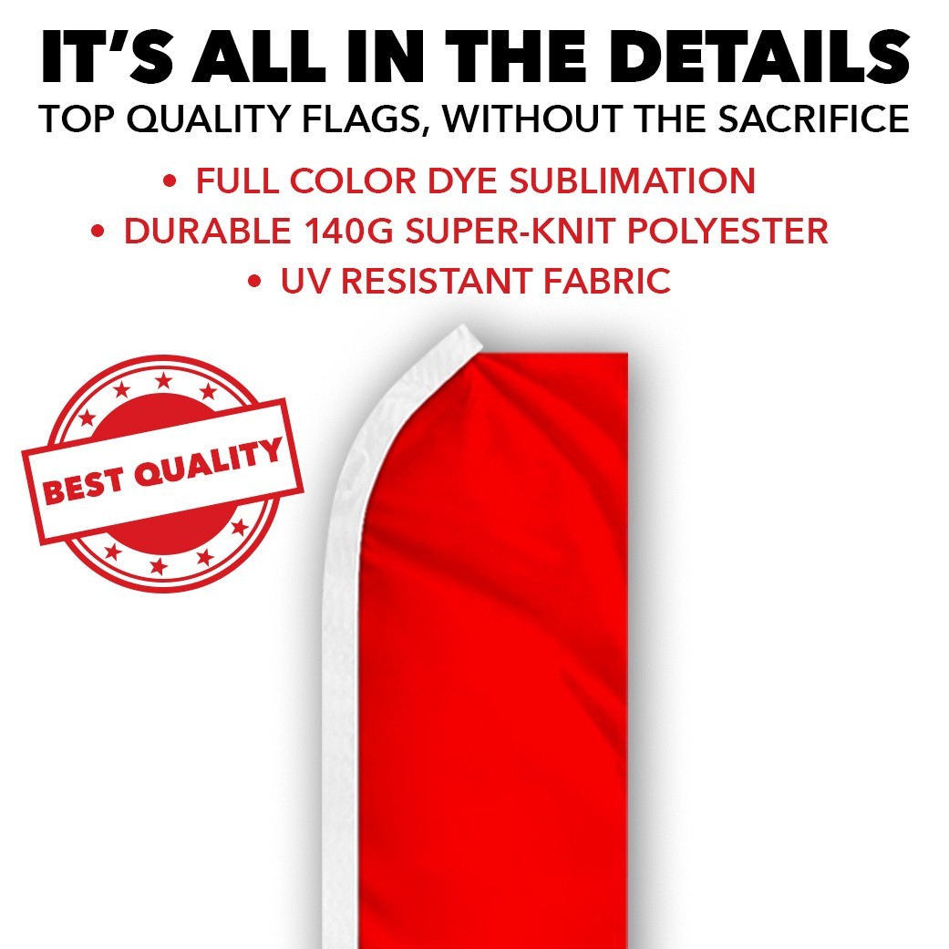 Solid Color Red Advertising Swooper Feather Flutter Flag Red Flag