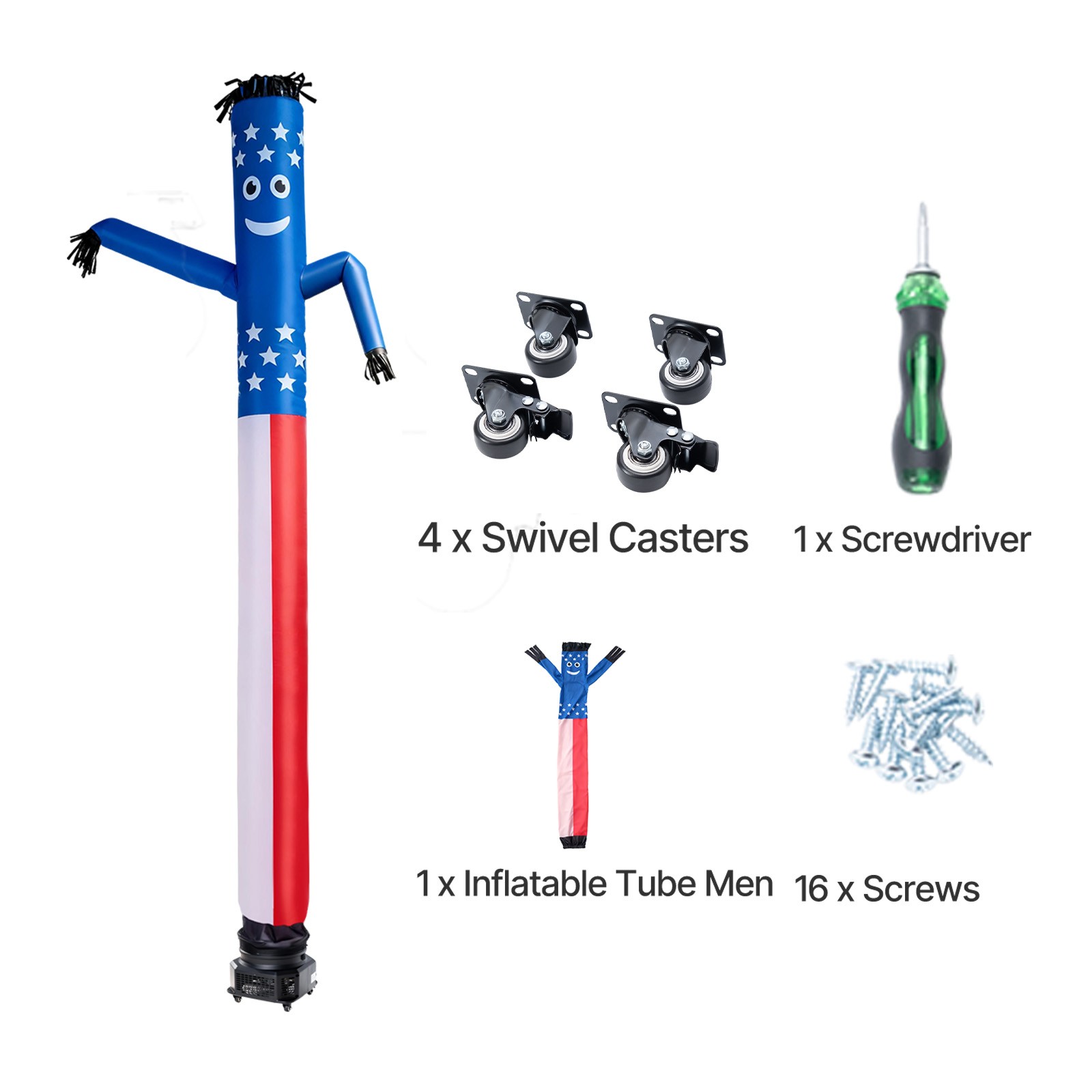 VEVOR Inflatable Tube Man with Blower Fan 3/4 HP 10 ft Wacky Waving Dancing Man