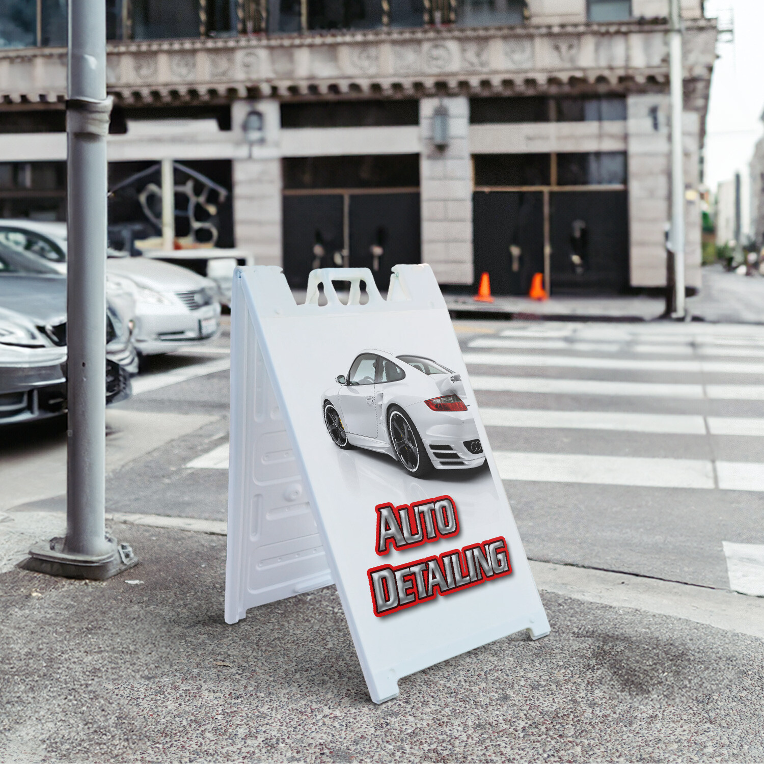 A-frame Sidewalk Auto Detailing 24″ x 36″ Double Sided A-Frame Sidewalk Sign