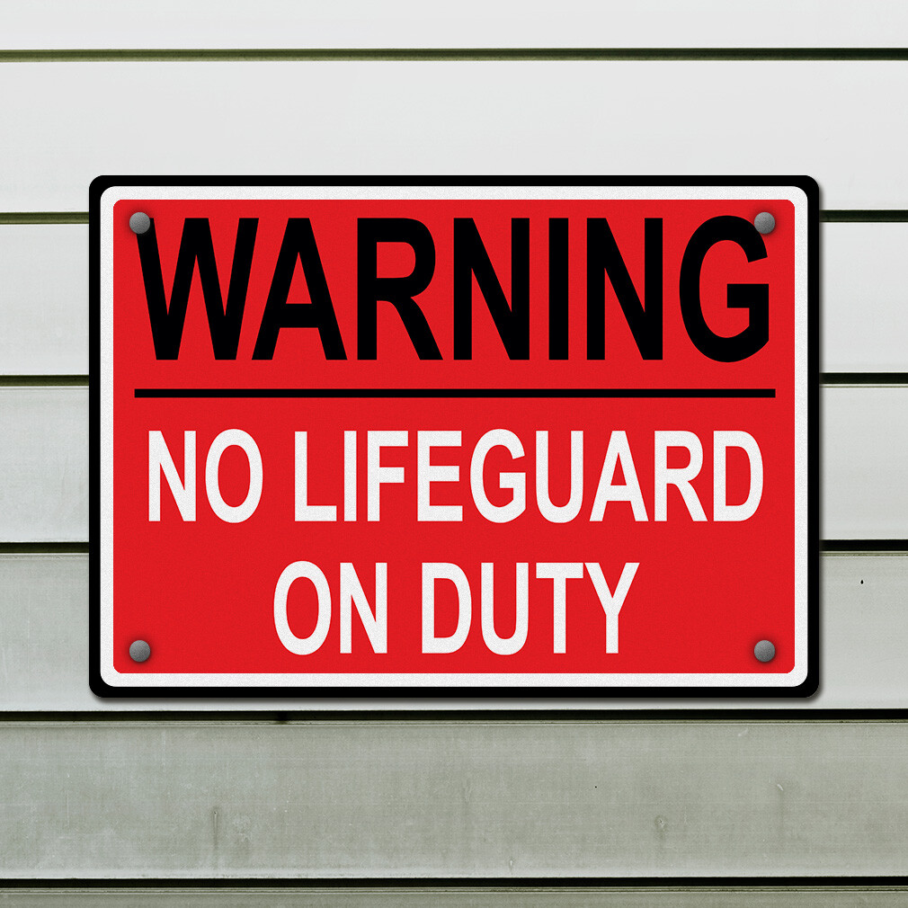 Horizontal Metal Sign Pool Aluminum A Warning Weatherproof Street Signage