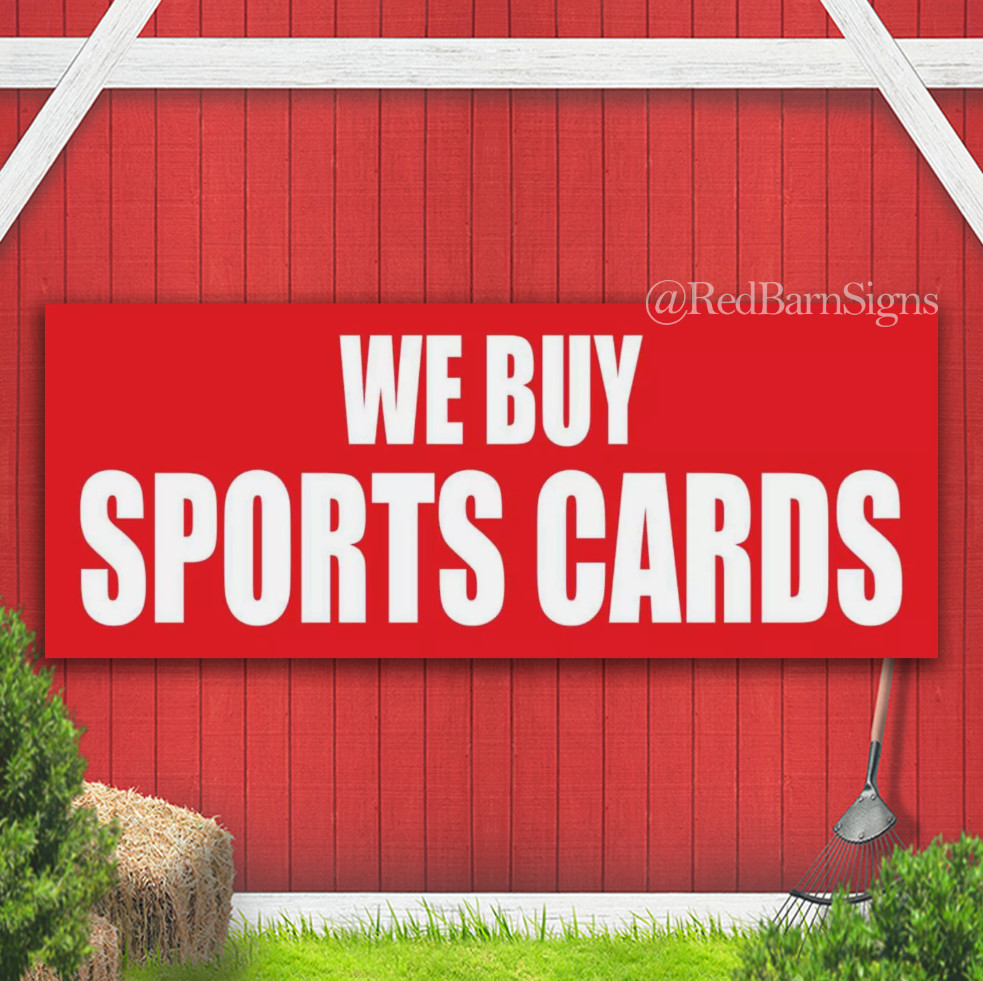 WE BUY SPORTS CARDS Advertising Banner Vinyl Mesh Sign Pawn shop gold Cards Cash