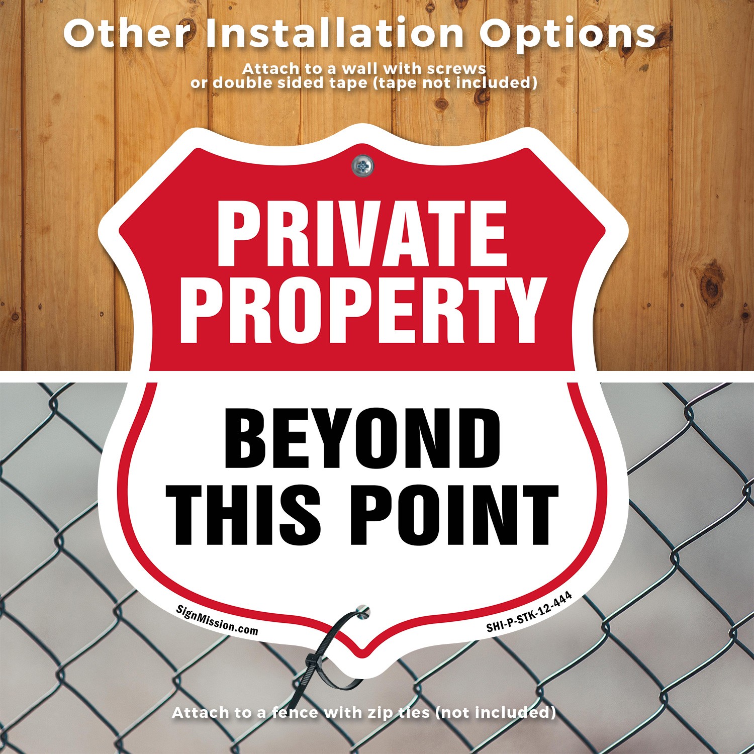 Private Property Shield Sign Private Property Beyond Thi Shield Sign With Stake