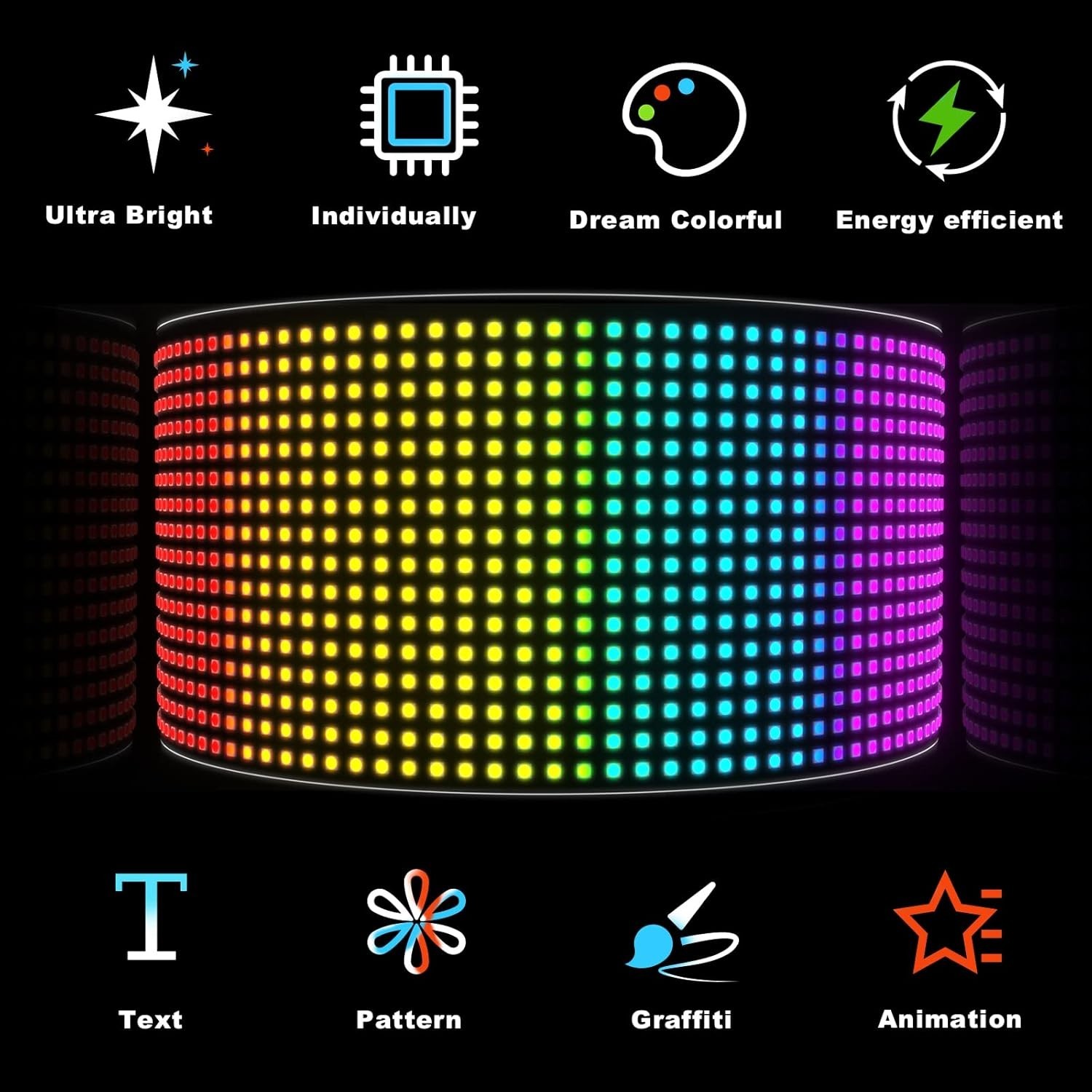 15”x4” RGB LED Sign with App Control – Waterproof for Indoor & Outdoor Use
