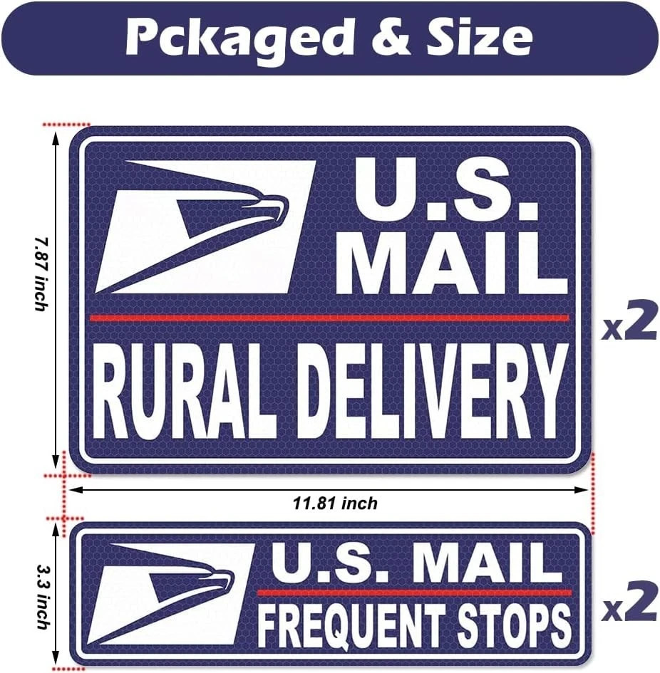 Car Magnets Postal,Heavy Duty U.S. Reflective Mail Delivery Driver Magnetic Sign