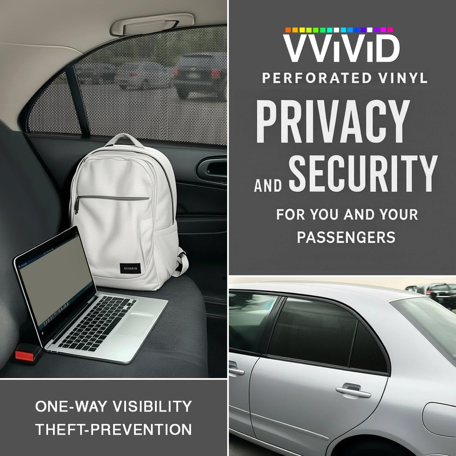 VViViD One-Way Perforated Black Vinyl Privacy Window Film Adhesive Glass Wrap…
