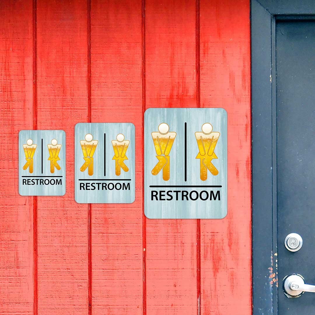 Portrait Round Plus – Fun Bar Restroom Wall or Door Sign | Fun Restroom Sign