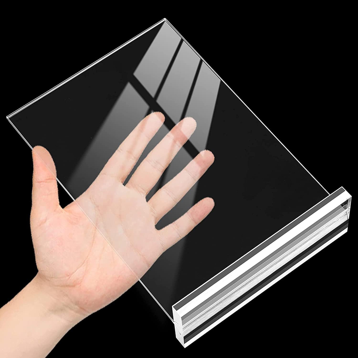 KOOLDE Acrylic Sign Holder 8.5×11 Inches 2 Pack T Shape 8.5 x 11, 2 pack