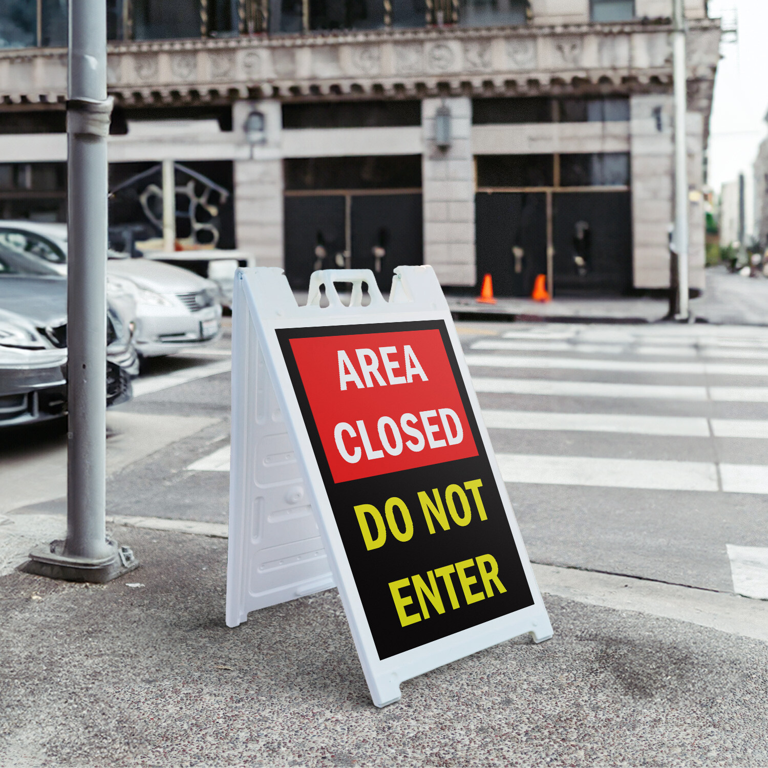A-frame Sidewalk Area Closed Do Not Enter 24″ x 36″ Double Sided A-Frame Sidewal