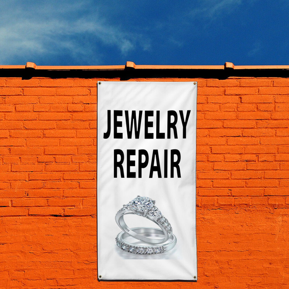 Vertical Vinyl Banner Multiple Sizes Jewelry Repair Business Business Outdoor