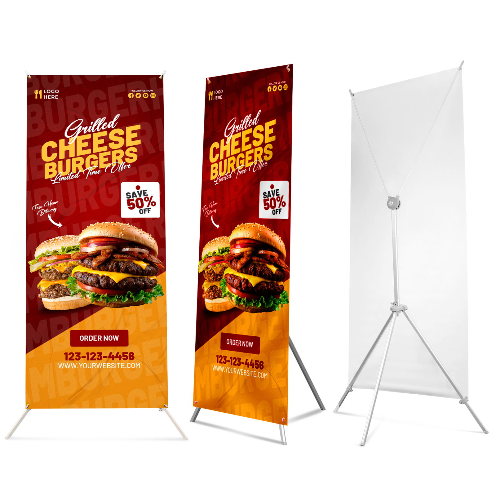 Anley Custom X-Stand Banners & Signs Customize Banner for Trade Show and Display