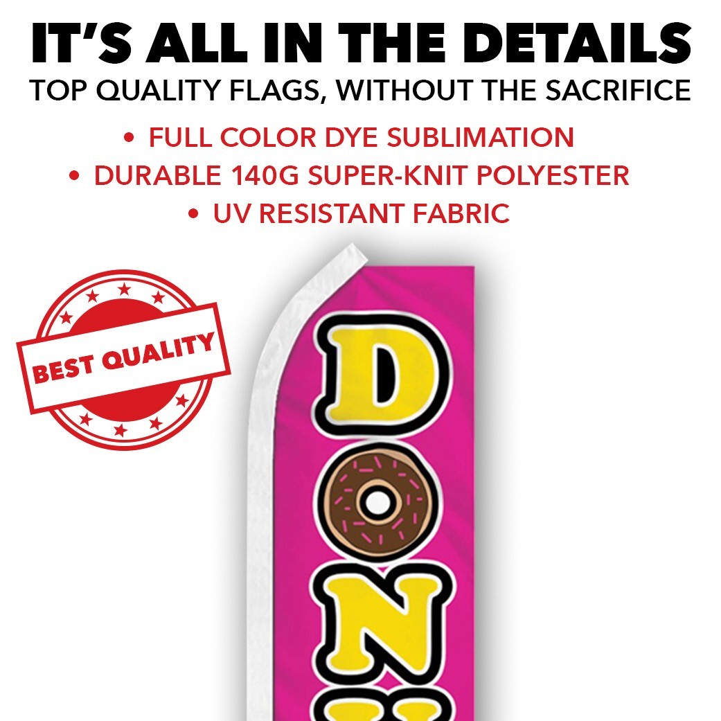 Donuts Advertising Swooper Feather Flutter Flag Food Concessions PK