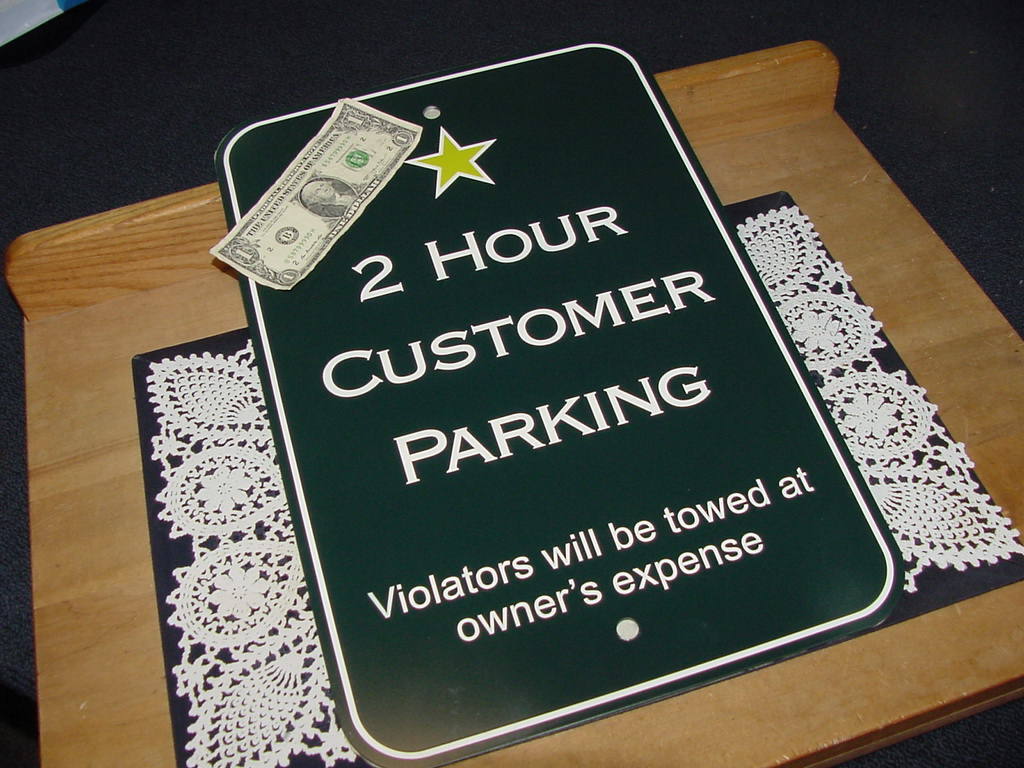 Lot of Fourteen (14) Customer Parking Signs, 2 Hour Maximum 12 In. X 18 In Metal