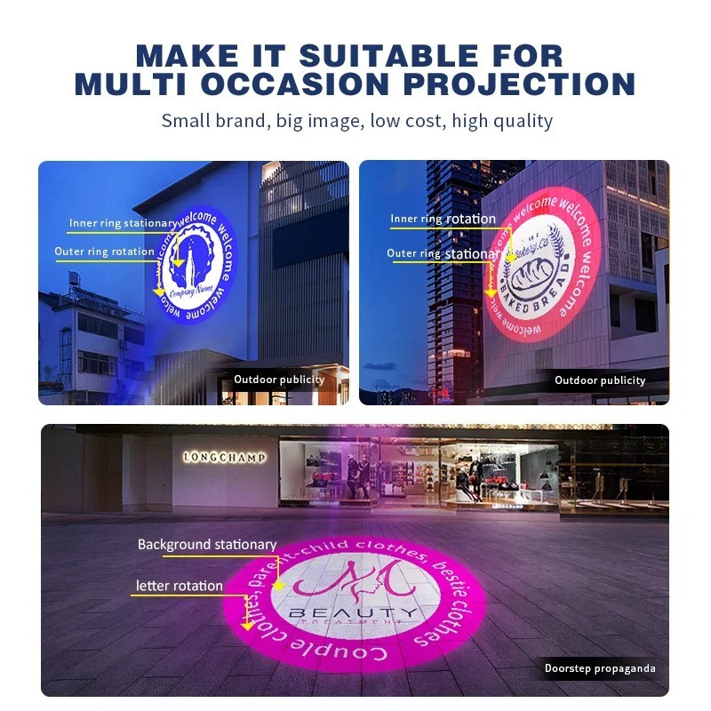 35W Rotataion + Static Gobo Projector Wateproof Custom Dynamic Projection Light