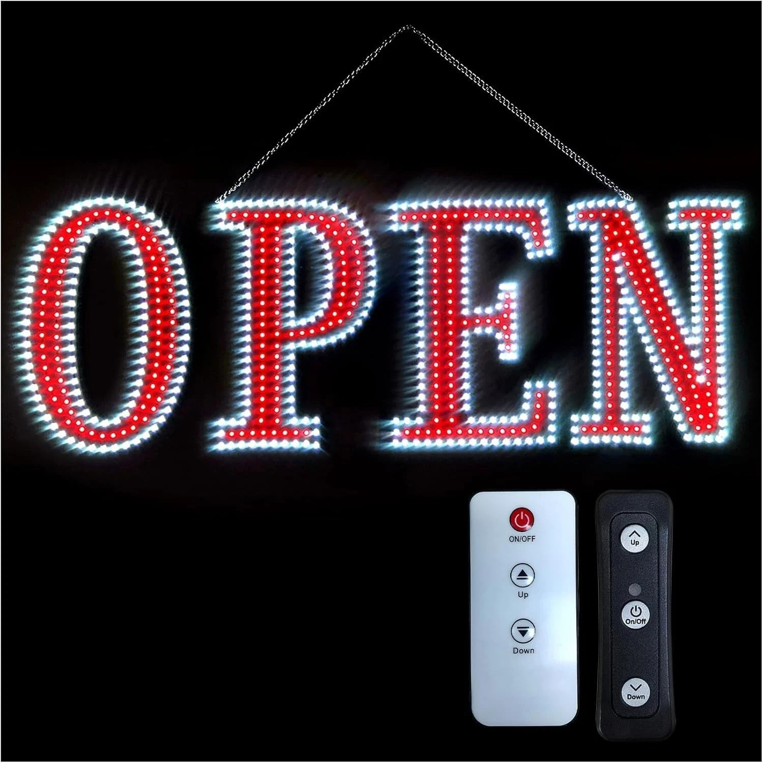 48″x17″ Super Large LED Open Signs for Business with Remote Control, 10 Levels B