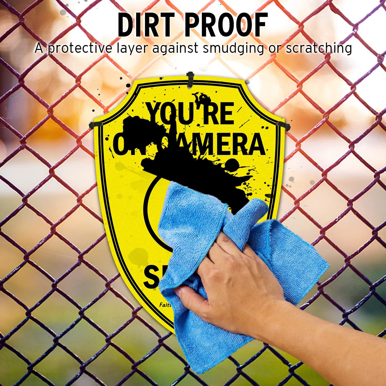 2 Pack Reflective Smile Youre On Camera Security Warning Signs