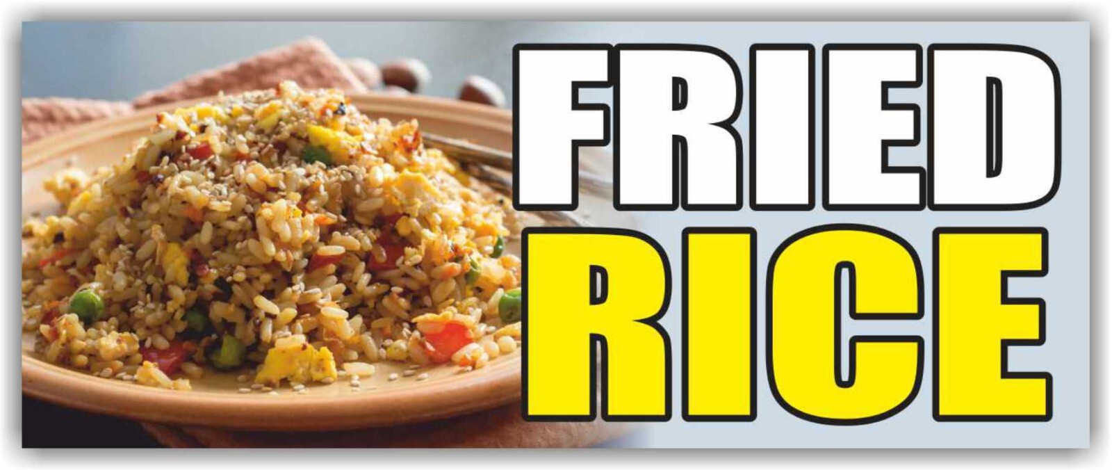 FRIED RICE Advertising Banner Vinyl Mesh Sign deep fry wing meat STIR FRY buffet