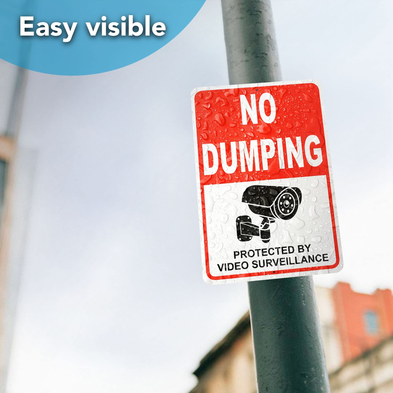 2 Pack No Dumping Aluminum Sign Rust-Free UV Protected and Weatherproof, 10×7 In