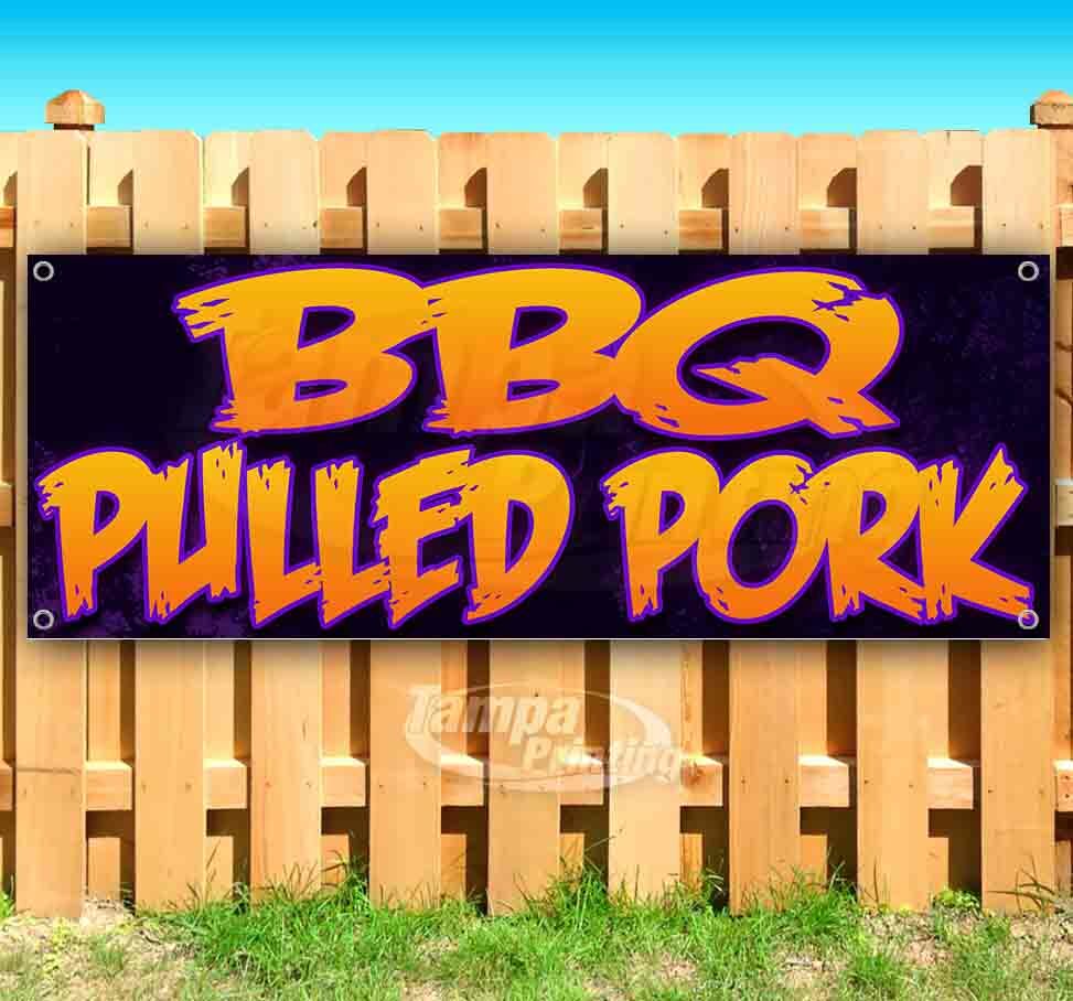 BBQ PULLED PORK Advertising Vinyl Banner Flag Sign Many Sizes Available BARBECUE