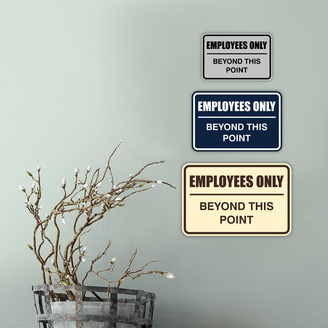 All Quality Classic Framed Employees Only Beyond This Point Wall Or Door Sign