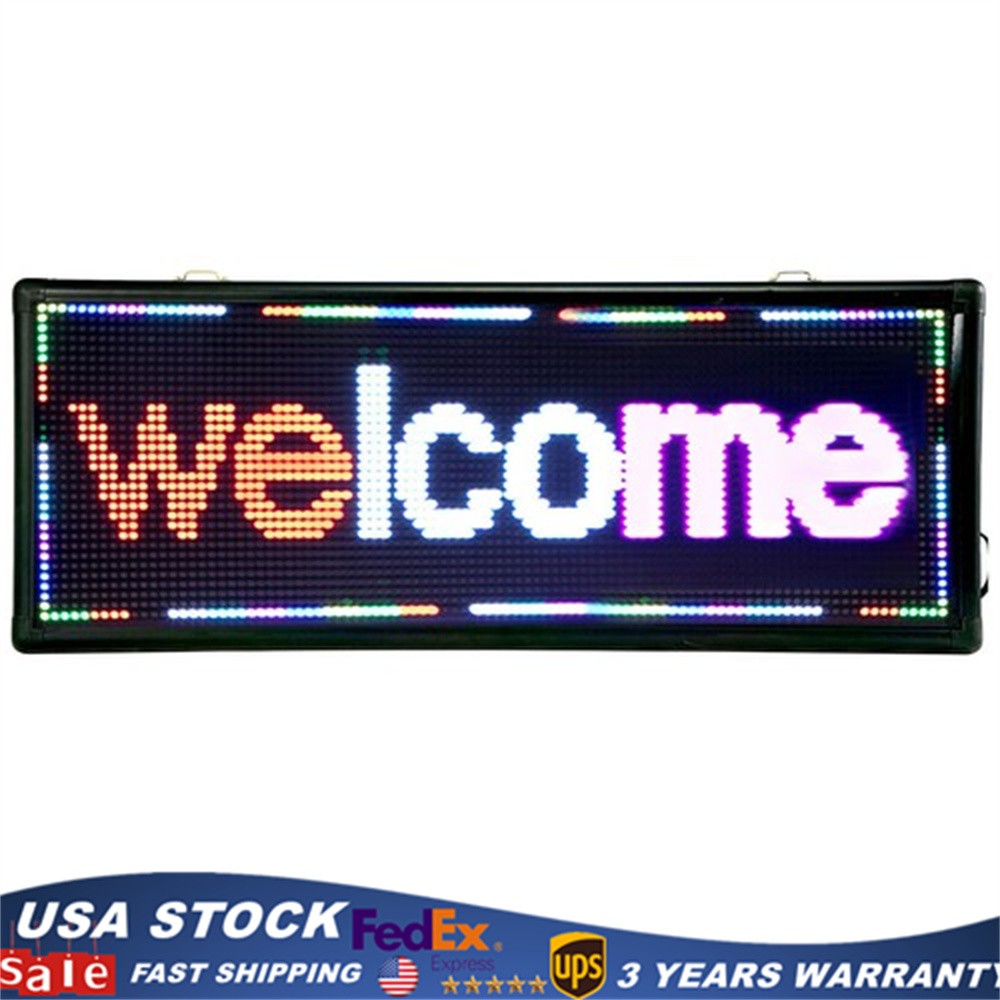 LED Sign 40″ X 15″ Scrolling Message Display Board 3 Color Programmable Sale!