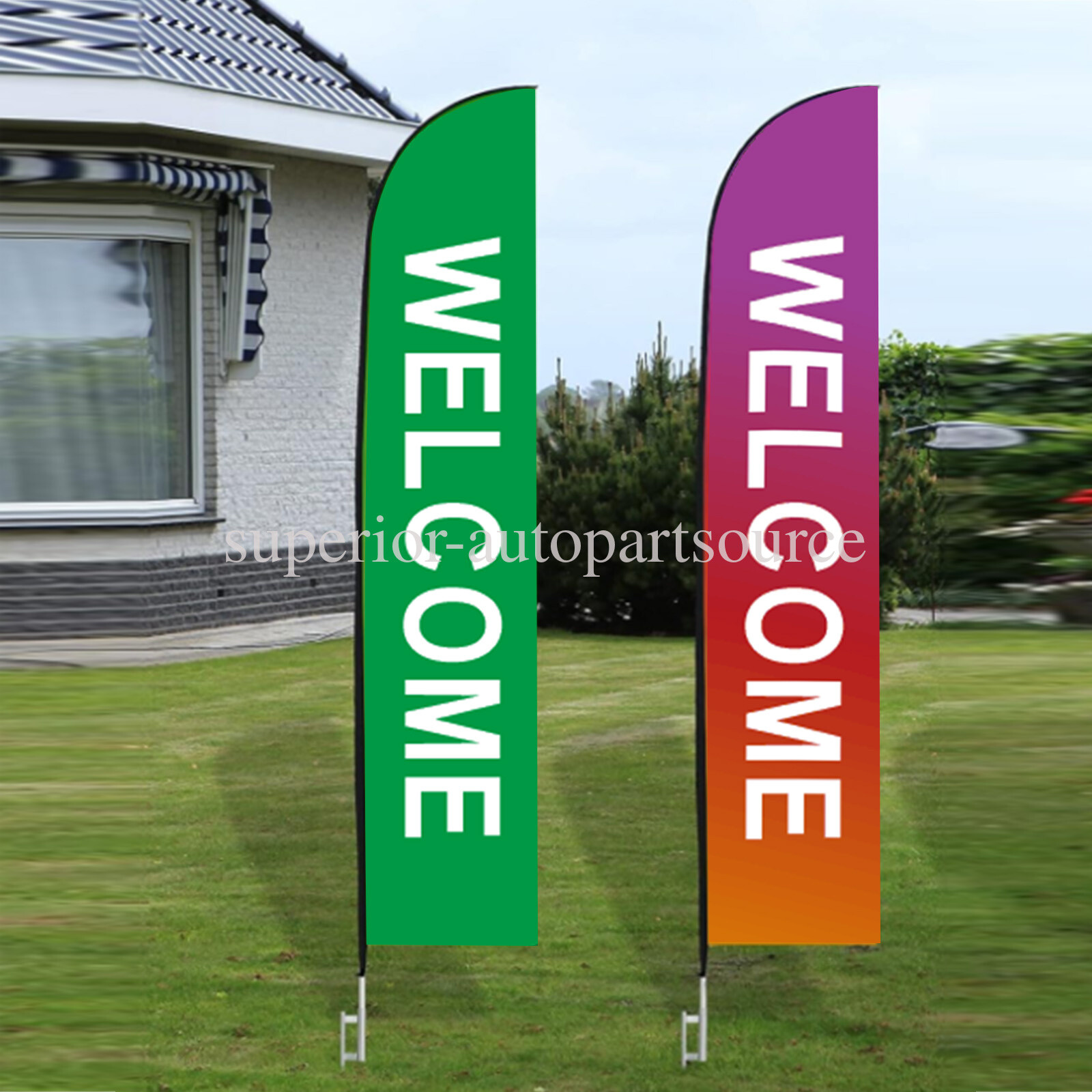 Open Feather Flags w/Pole Kit Durable Stretch Fabric Flag Portable &Convenient