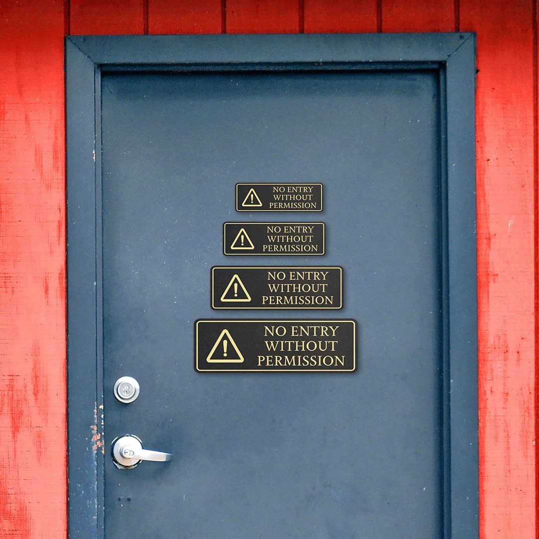 Standard Plus No Entry Without Permission Wall or Door Sign