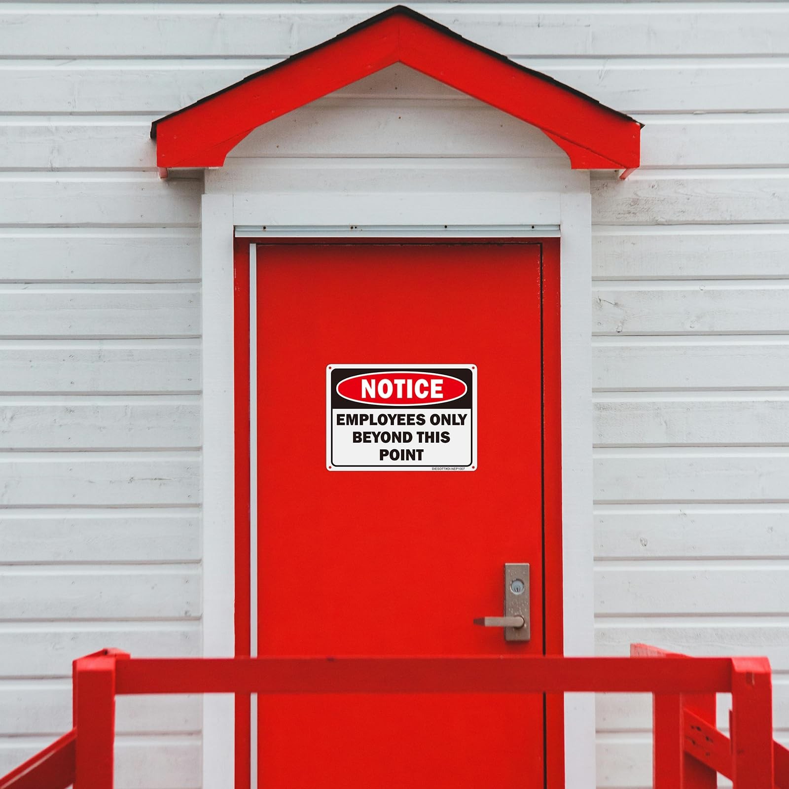 4 Pack Employees Only Beyond This Point Signs, 10×7 inches Aluminum Notice- E…