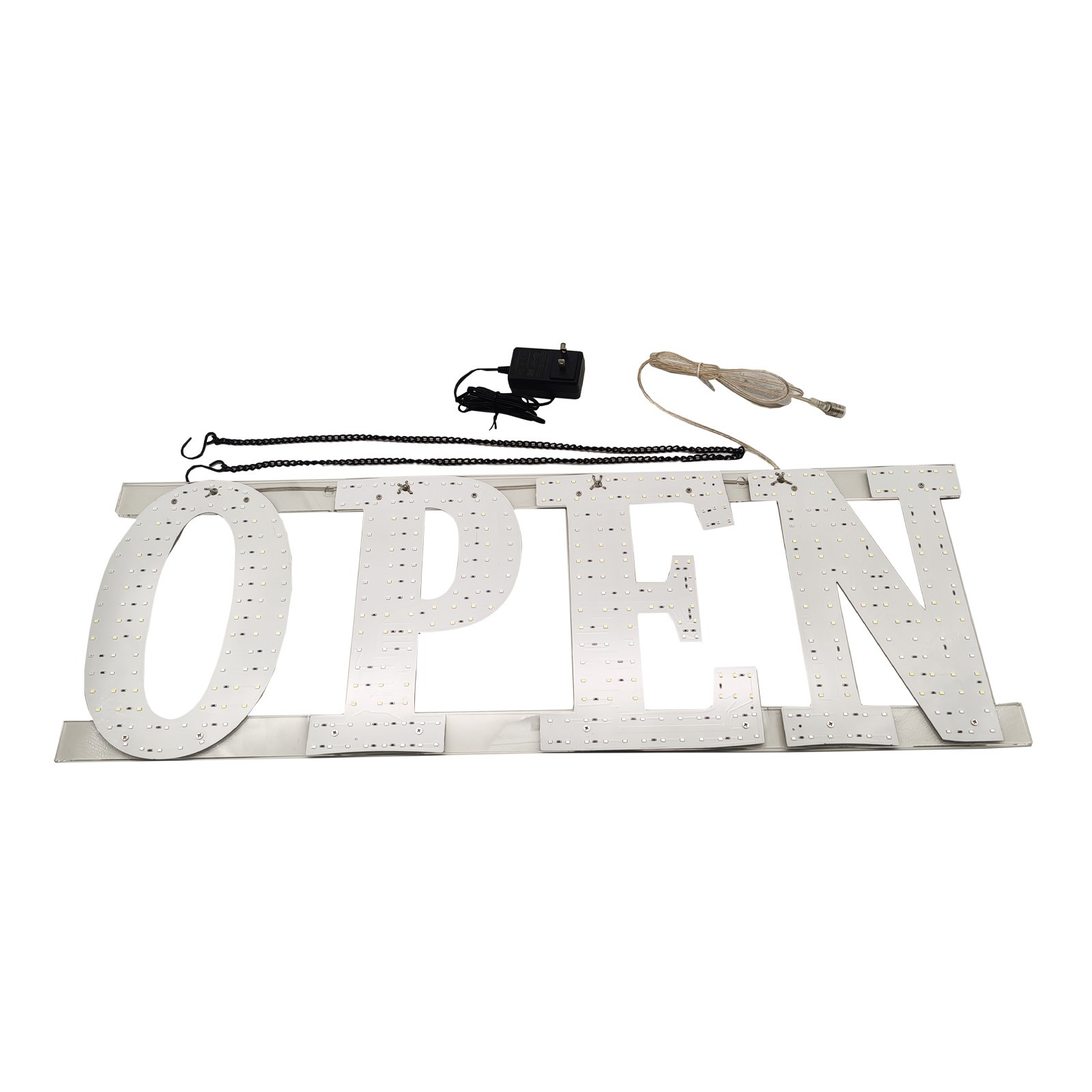 30″x10″ US Flag LED Open Sign Remote Ultra Bright Light Store Window Wall Plug