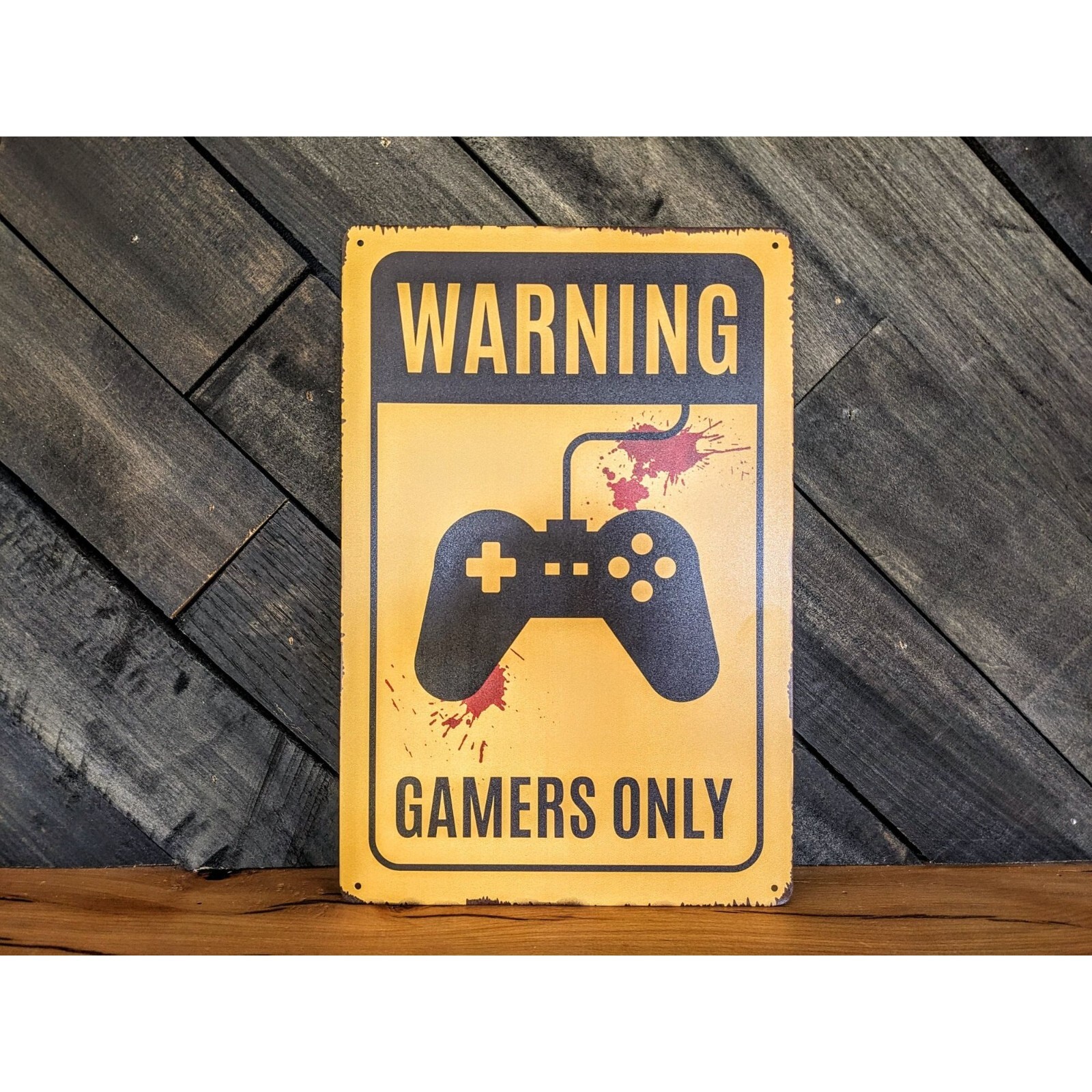 Warning Gamers Only Sign – 12in x 8in
