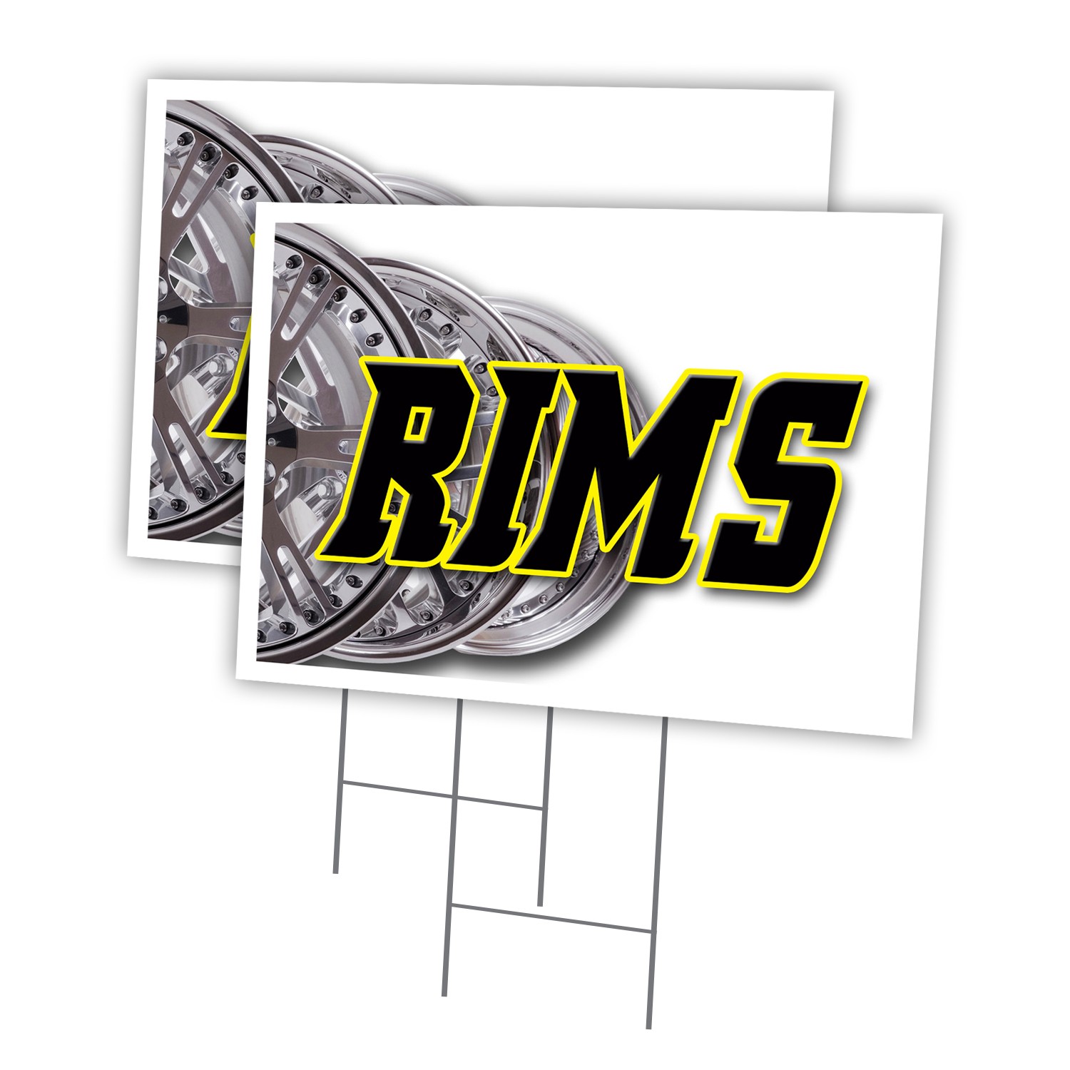 Rims Multi-Pack of Yard Signs & Stake outdoor plastic coroplast window