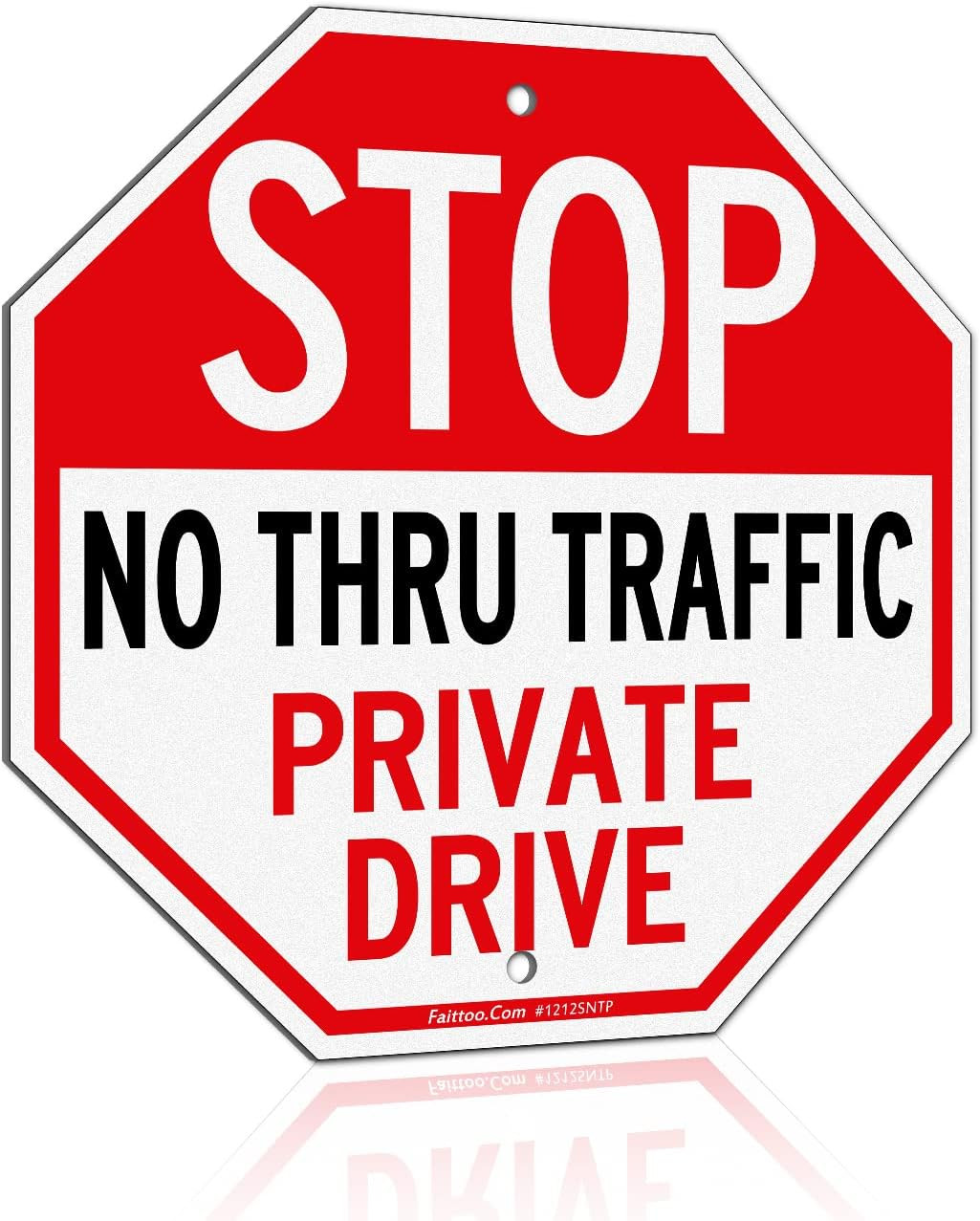 12×12″ Reflective Private Drive Sign Aluminum Weather Resistant Red White