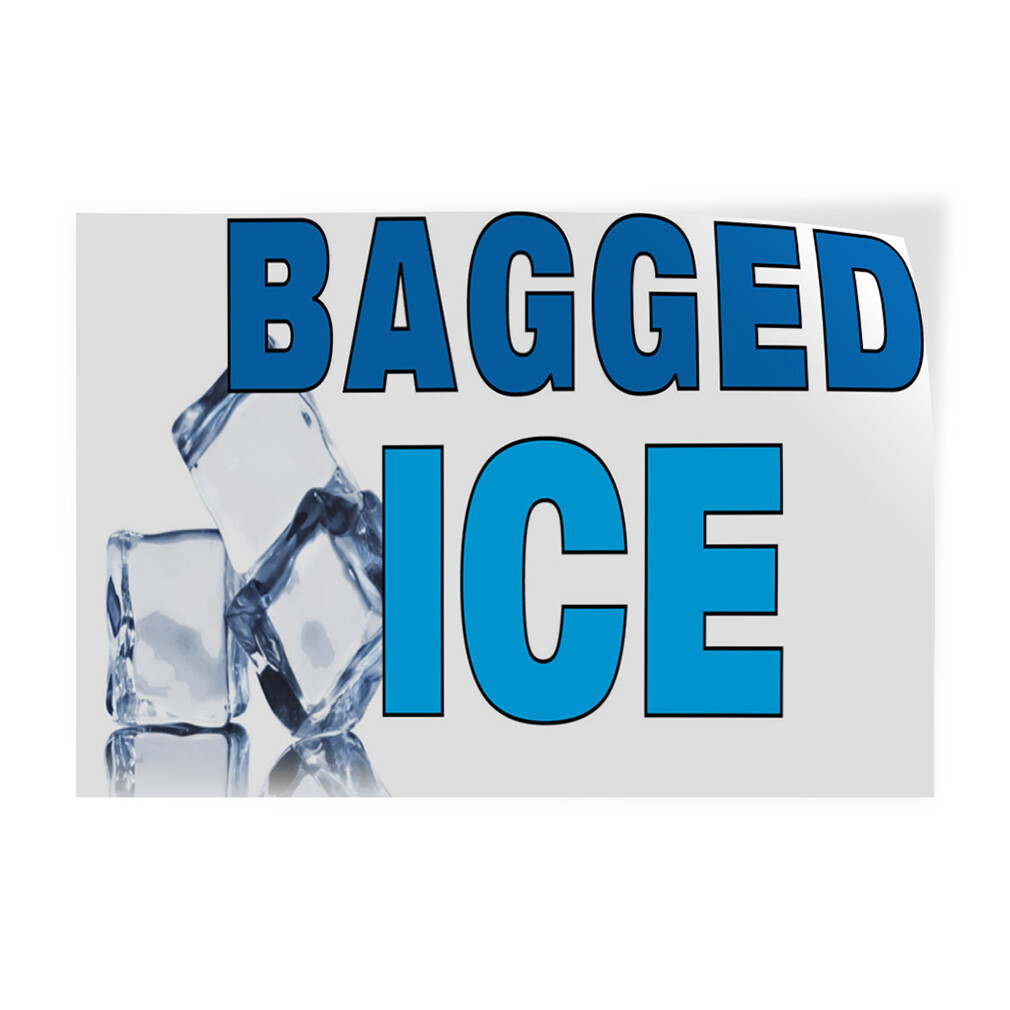 Decal Stickers Bagged Ice Outdoor Advertising Printing Vinyl Store Sign Label
