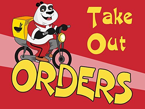 Take Out Orders | Sidewalk Yard Sign w/ Metal Stakes | 24″W x 18″H