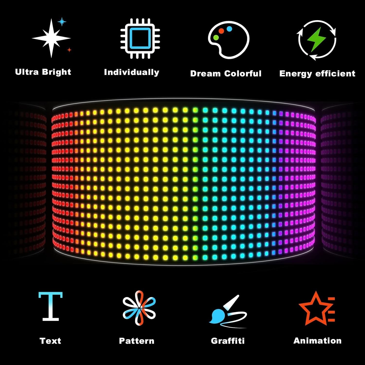 Flexible USB LED Sign with Smart App Control – 15”x4” for Indoor & Outdoor