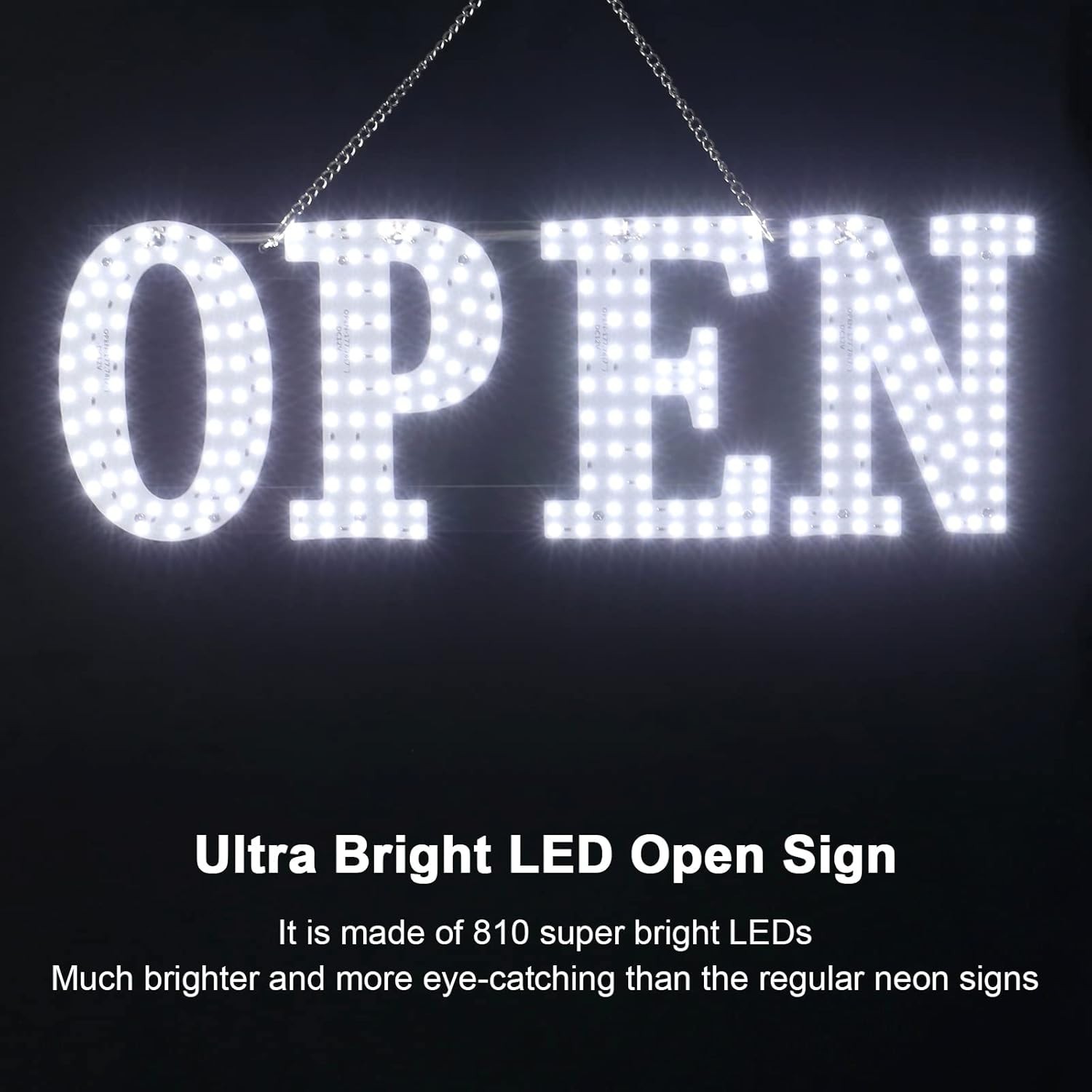 40″x14″ Extra Large LED Open Signs for Business. Unique Design Super Bright Open